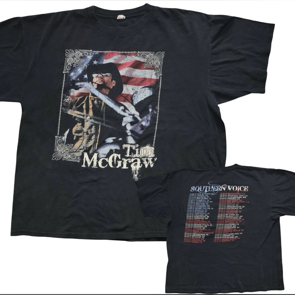 Tim McGraw 2010 Tour Black T Shirt 2X